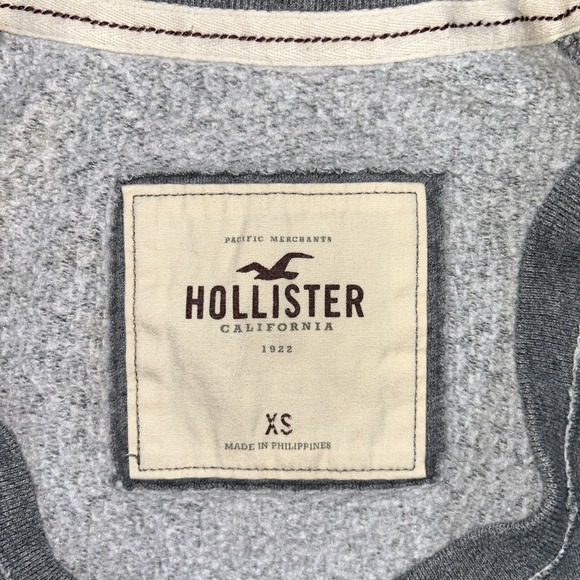 Y2K Hollister Newport Graphic Sweatshirt Junior XS Gray Pullover Scoop Neck Soft - Picture 6 of 10